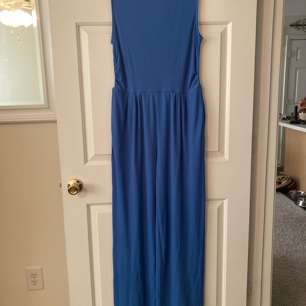 Blue sleeveless jumpsuit - Picture 3 of 6